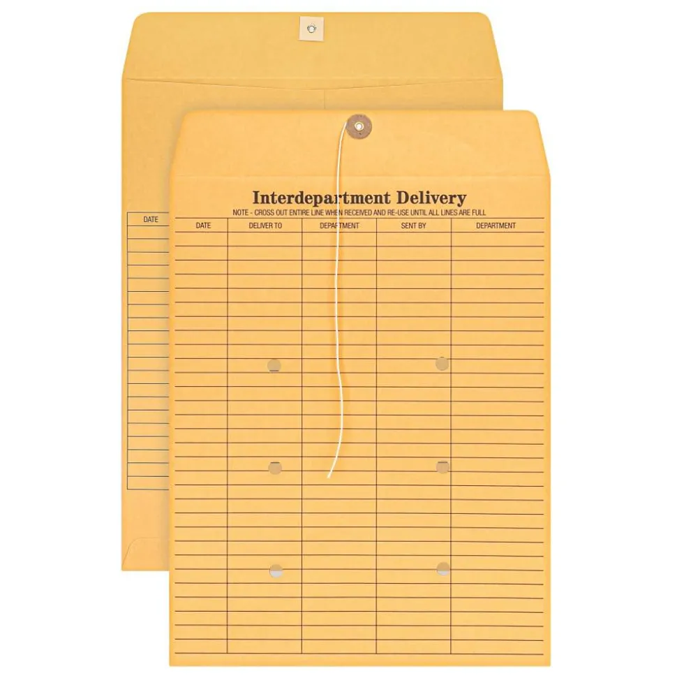Interdepartment Envelopes, 10" x 13", Brown Kraft, Box Of 100
