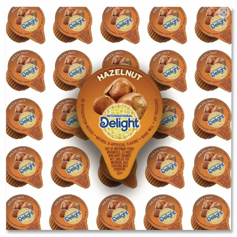 International Delight Flavored Liquid Non-Dairy Coffee Creamer, Hazelnut, 0.44 oz Mini Cups, 48/Box