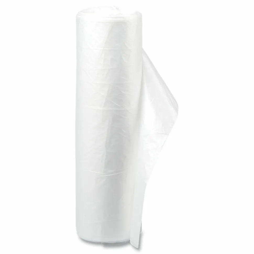 Interplast Group High Density Commercial Can Liner Value Pack, .47 mil, 60 gal, 12 mic, 38" x 58", Clear, Interleaved Roll, 25 Bags/Roll, 8 Rolls/CT