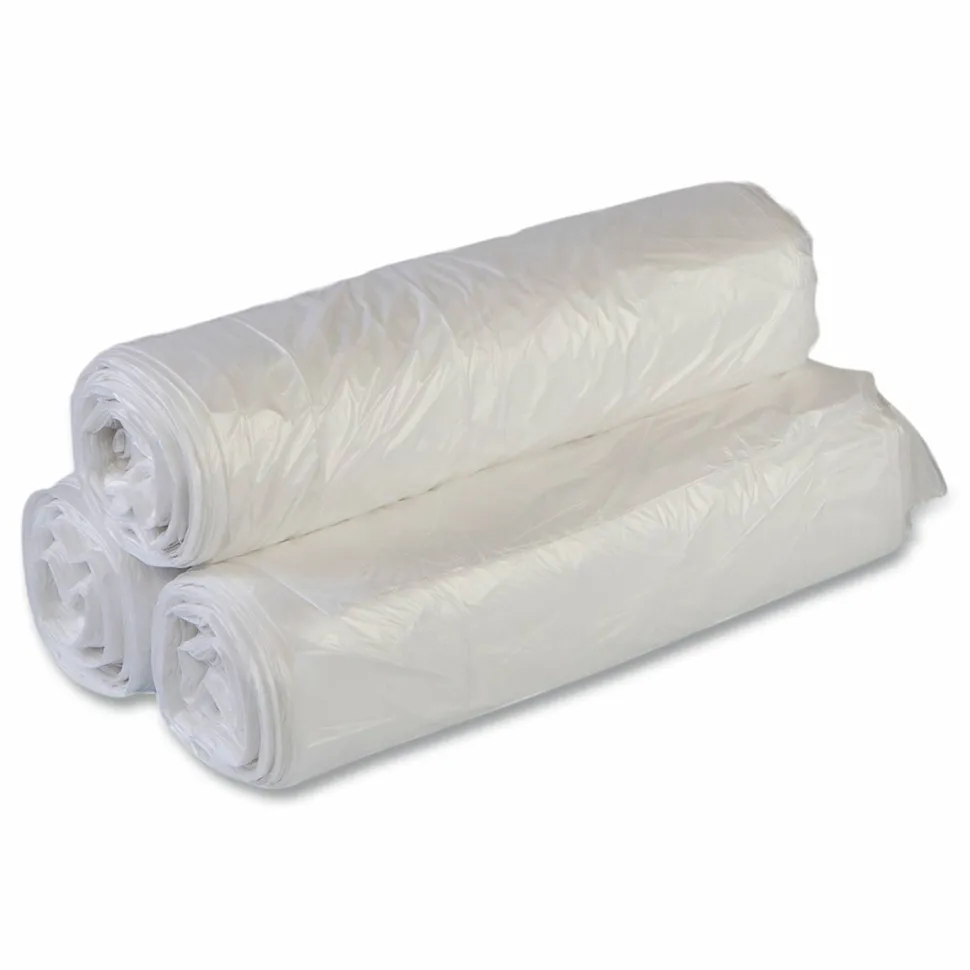 Interplast Group High Density Commercial Can Liner Value Pack, 30 gal, 11 mic, 30" x 36", Clear, Interleaved Roll, 25 Bags/Roll, 20 Rolls/CT
