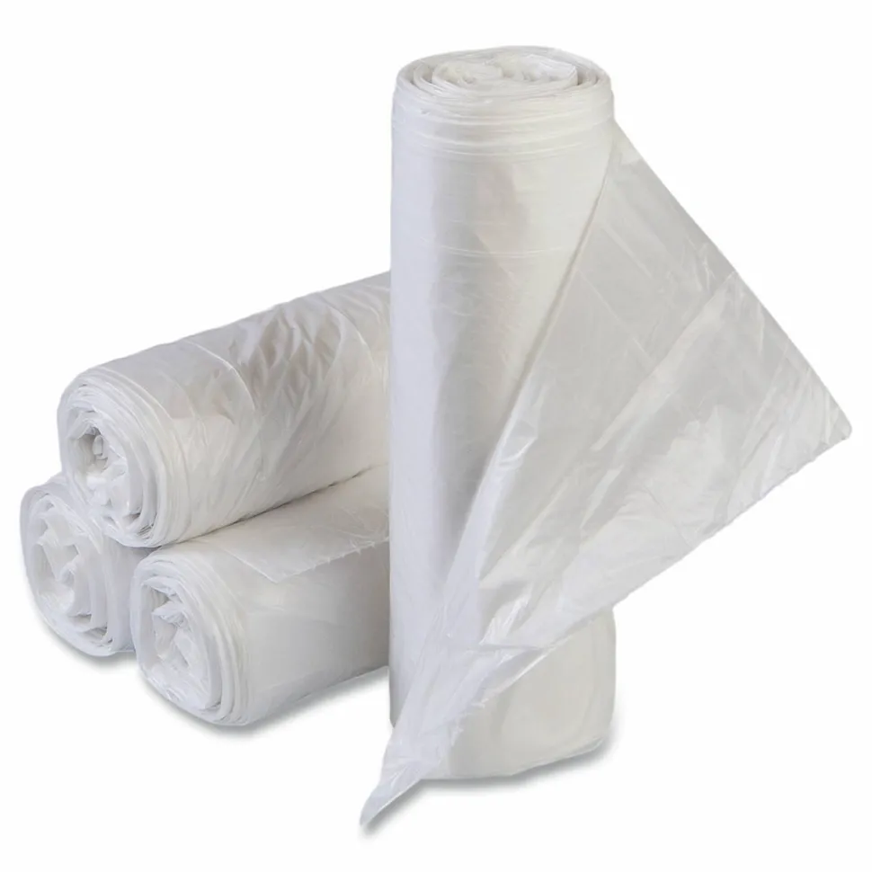 Interplast Group High Density Commercial Can Liner Value Pack, 30 gal, 11 mic, 30" x 36", Clear, Interleaved Roll, 25 Bags/Roll, 20 Rolls/CT