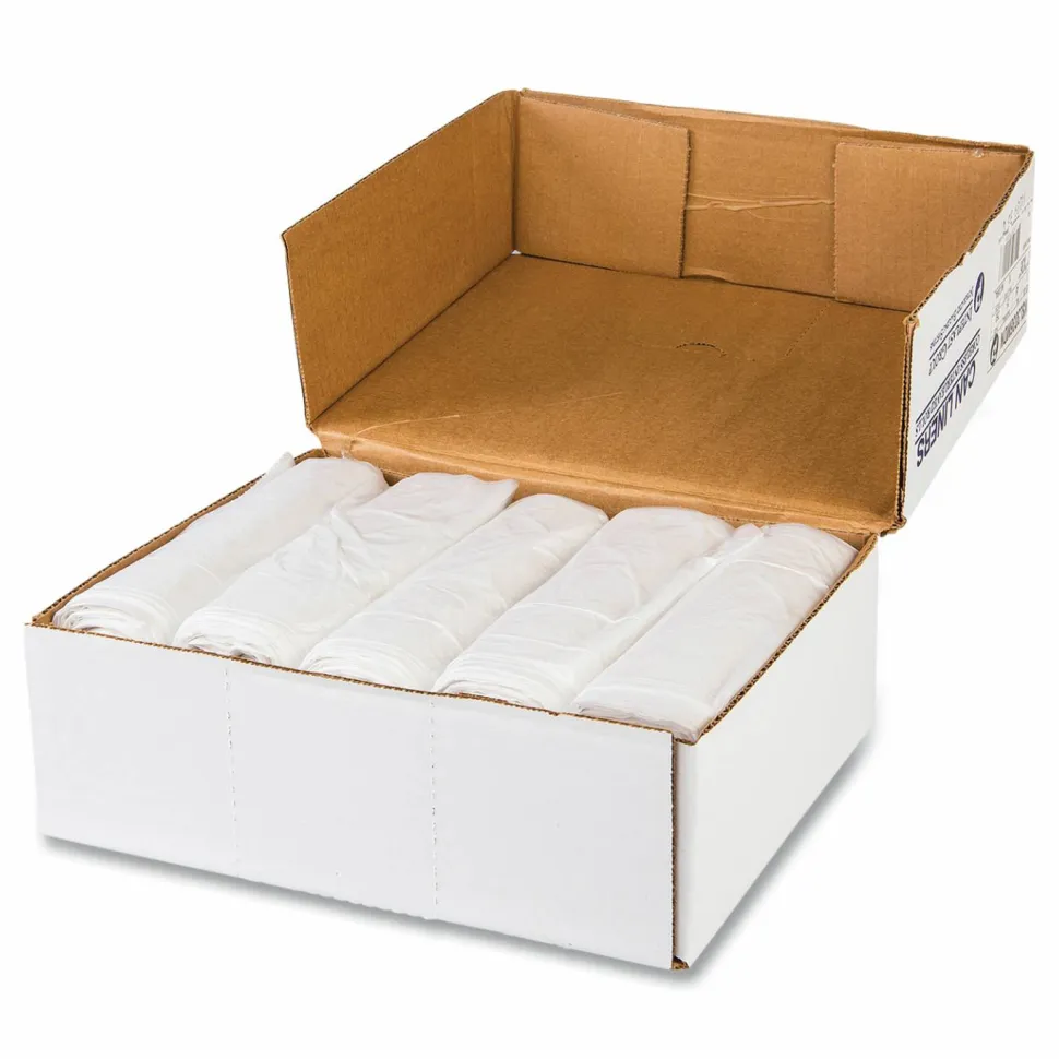 Interplast Group High Density Commercial Can Liner Value Pack, 30 gal, 11 mic, 30" x 36", Clear, Interleaved Roll, 25 Bags/Roll, 20 Rolls/CT