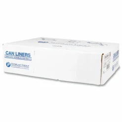 Interplast Group High Density Commercial Can Liners, 16 gal, 8 mic, 24" x 33", Black, Interleaved Roll, 50 Bags/Roll, 20 Rolls/Carton