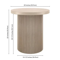 Isa 22" Wide Round Side Table in Alder White