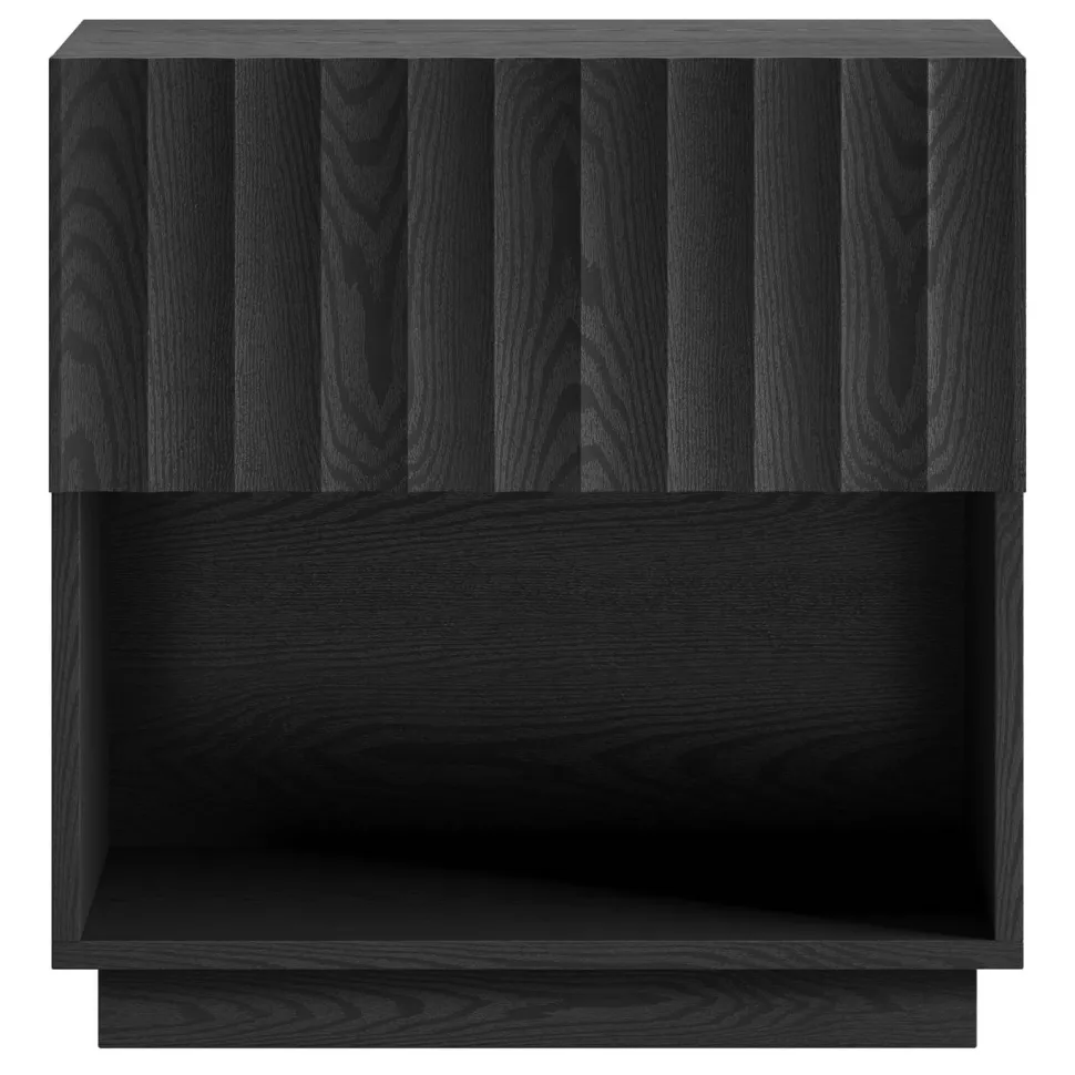 Jason 24" Wide Rectangular Fluted Nightstand in Black Grain
