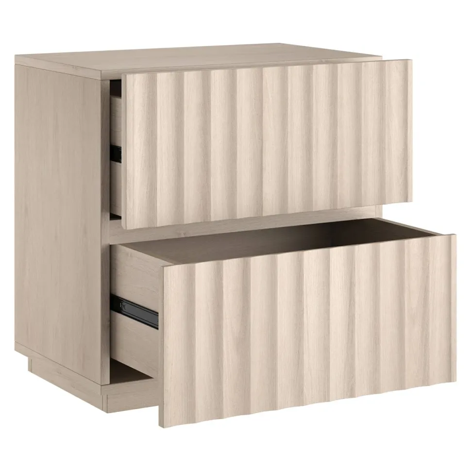 Jaylen 24" Wide Rectangular Fluted Nightstand in Alder White