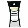 JMC Furniture Circle Series Barstool, Supports Up to 300 lb, 28.5" Seat Height, Cream Seat, Dark Walnut Back, Black Base