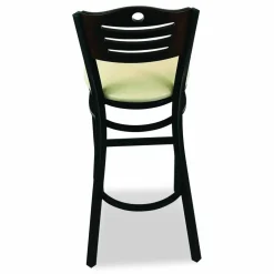 JMC Furniture Eagle Series Barstool, Supports Up to 300 lb, 28.5" Seat Height, Taupe Seat, Dark Walnut Back, Black Base