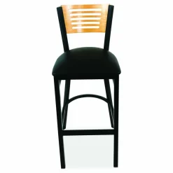 JMC Furniture Jones River Series Barstool, Supports Up to 300 lb, 28.5" Seat Height, Black Seat, Natural Back, Black Base