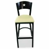 JMC Furniture Liberty Series Barstool, Supports Up to 300 lb, 28.5" Seat Height, Taupe Seat, Dark Mahogany Back, Black Base