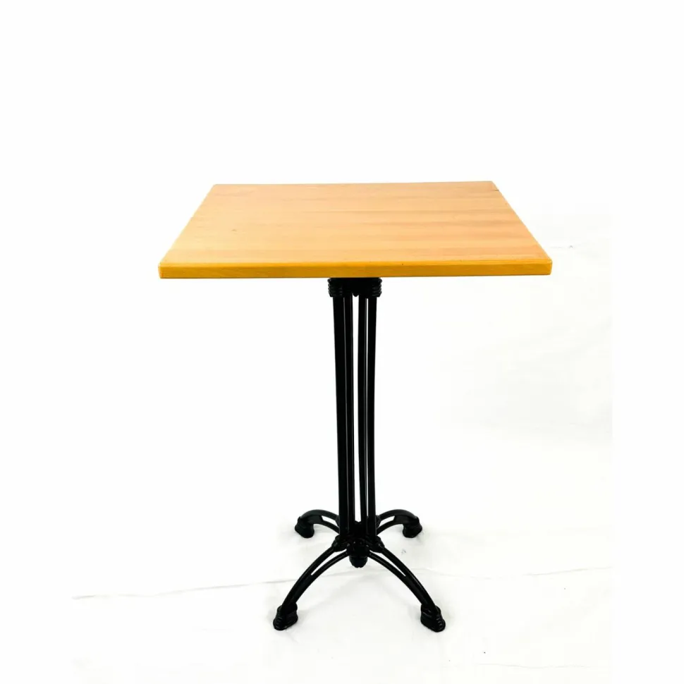 JMC Furniture Solid Wood Tables, Cast Iron Base, Square, 36w x 36d x 43.75h, Natural