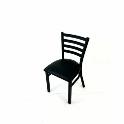 JMC Furniture White Horse Series Side Chairs, Supports Up to 300 lb, 18" Seat Height, Black Seat, Black Back, Black Base