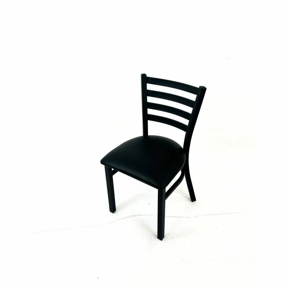 JMC Furniture White Horse Series Side Chairs, Supports Up to 300 lb, 18" Seat Height, Black Seat, Black Back, Black Base