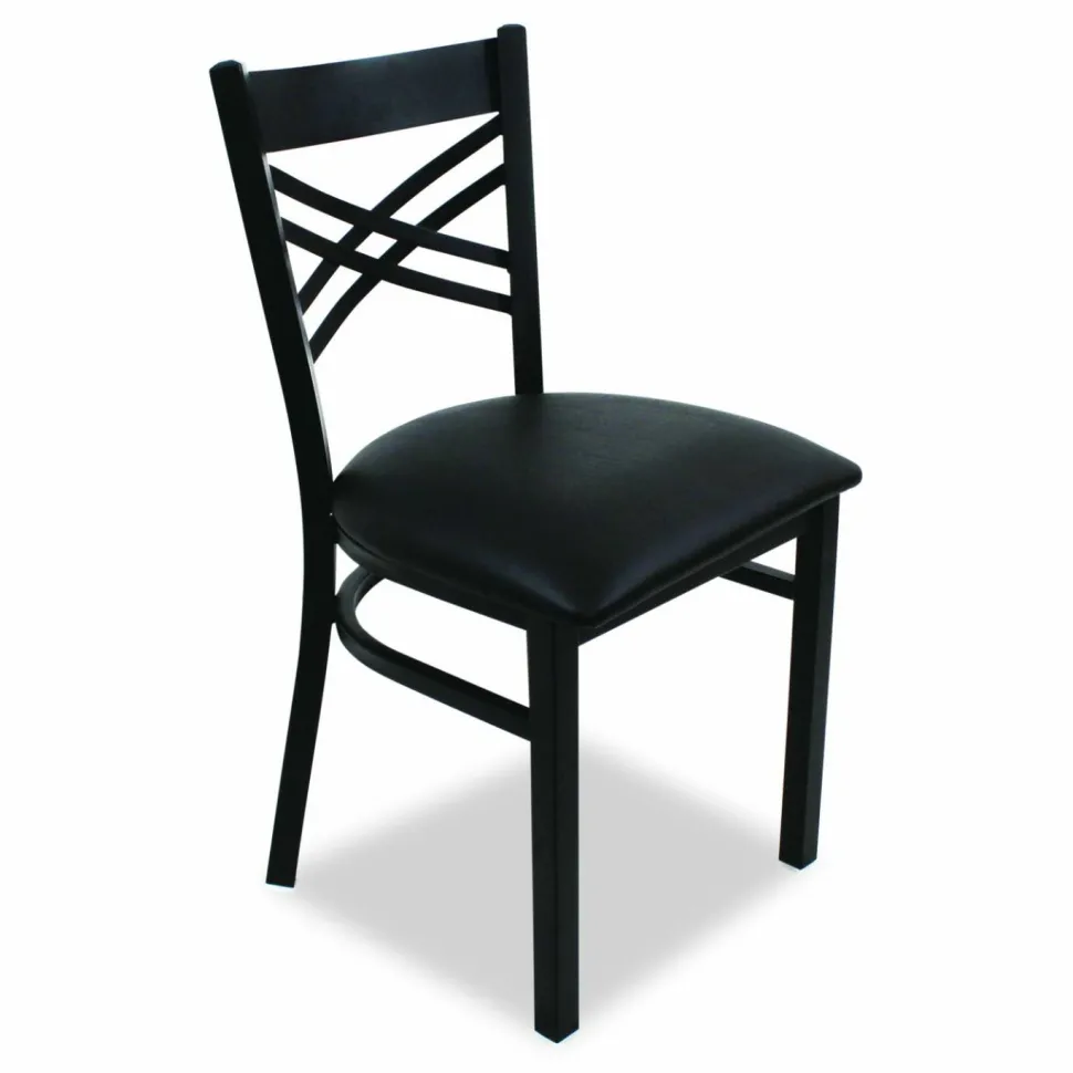 JMC Furniture X Series Chair, Supports Up to 300 lb, 18" Seat Height, Black Seat, Black Back, Black Base