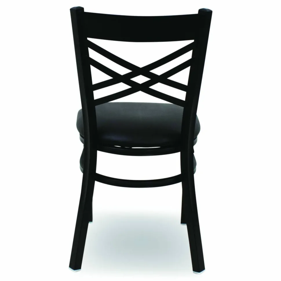 JMC Furniture X Series Chair, Supports Up to 300 lb, 18" Seat Height, Black Seat, Black Back, Black Base