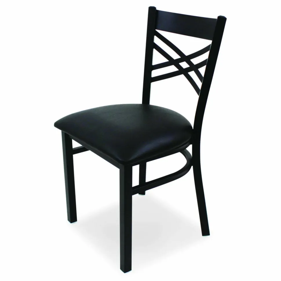 JMC Furniture X Series Chair, Supports Up to 300 lb, 18" Seat Height, Black Seat, Black Back, Black Base