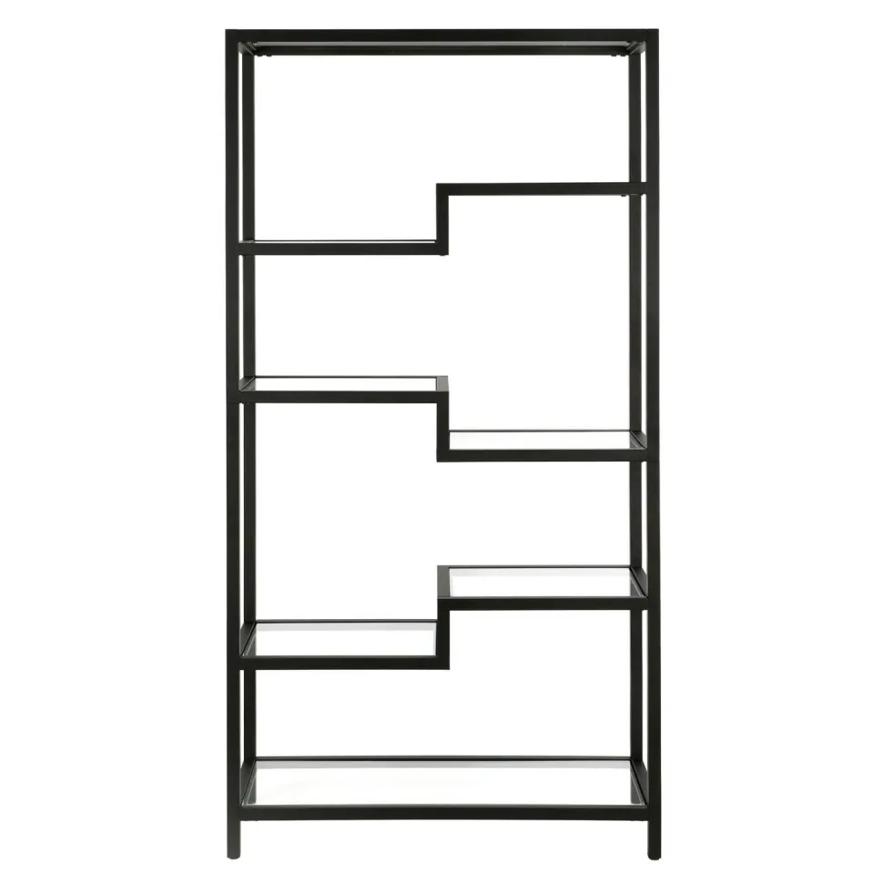 Johann 68" Tall Rectangular Bookcase in Blackened Bronze