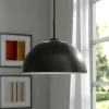 Jordyn 16" Wide Pendant with Metal Shade in Matte Black