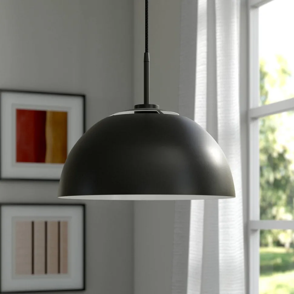 Jordyn 16" Wide Pendant with Metal Shade in Matte Black