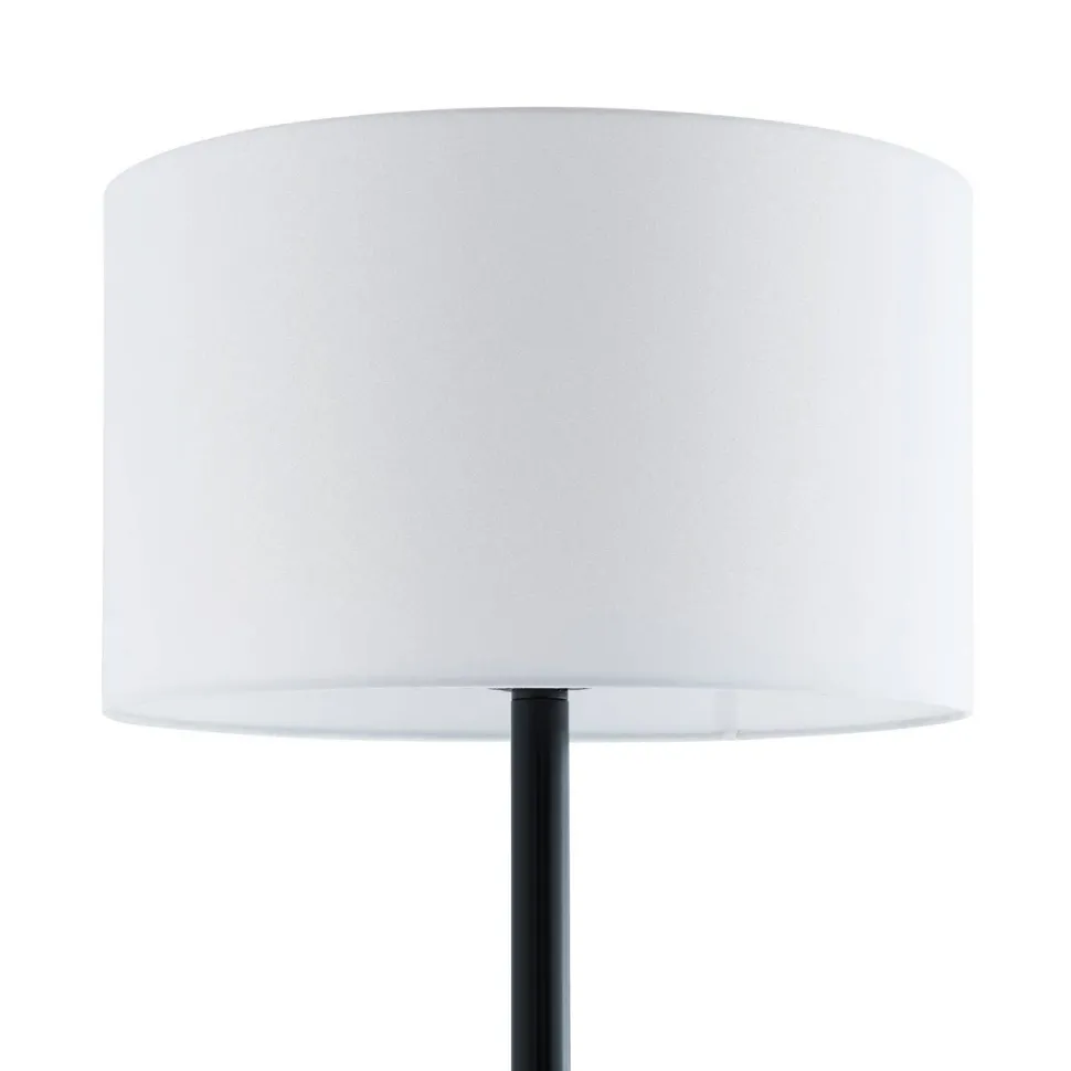 Josephine 62" Tall Floor Lamp with Fabric Shade in Blackened Bronze/White