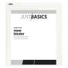 Just Basics Basic View 3-Ring Binder, 1 1/2" Round Rings, White