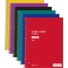 Just Basics Spiral Notebook, 8" x 10-1/2", Wide Ruled, 70 Sheets, Assorted Colors, Pack Of 6 Notebooks