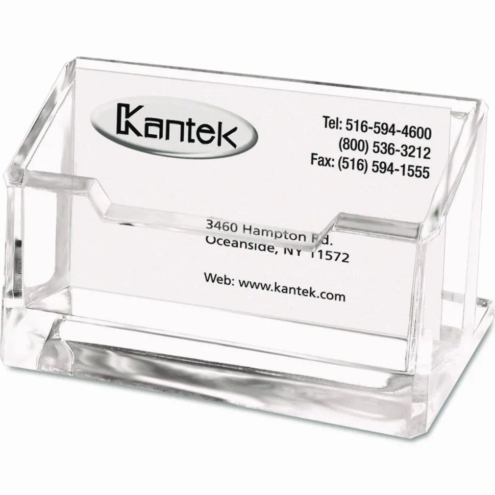 Kantek Acrylic Business Card Holder, 2" x 2 3/8" x 4 1/4", Clear