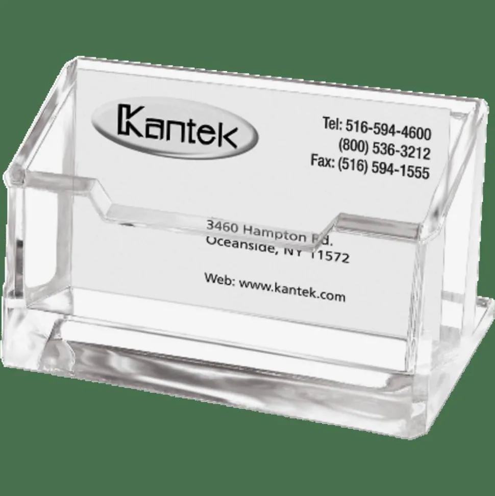 Kantek Acrylic Business Card Holder, 2" x 2 3/8" x 4 1/4", Clear