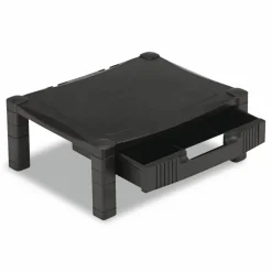 Kantek Adjustable Standard Monitor Stand with Drawer - 60 lb Load Capacity - Black