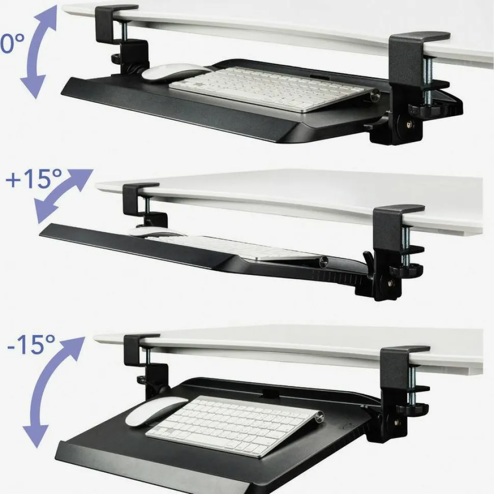 Kantek Clamp Mounted Tilting Keyboard Tray