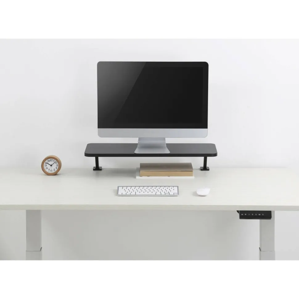 Kantek Desktop Shelf/Monitor Stand - 40 lb Load Capacity - 5.10" Hx25.60" Wx10.20" D - Desk - Black - For Monitor, Supplies, File - Sturdy - DS910