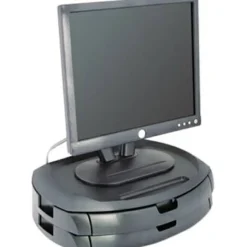 Kantek LCD Monitor Stand with Drawers - Flat Panel Display Type Supported13" Width - Black