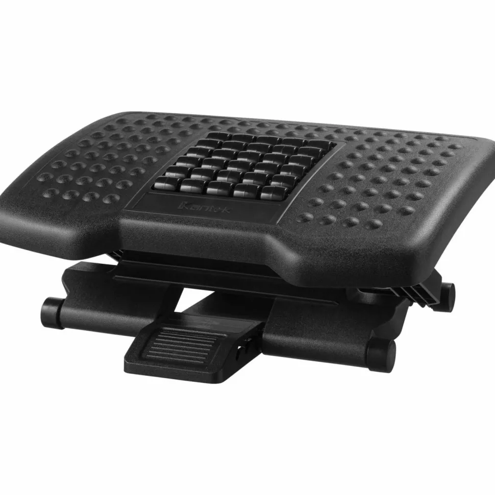Kantek Premium Ergonomic Footrest, 4"H x 18"W x 13"D, Black