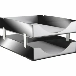 Kantek Stacking Support Set for Letter Trays - Acrylic - Silver - 1 Set