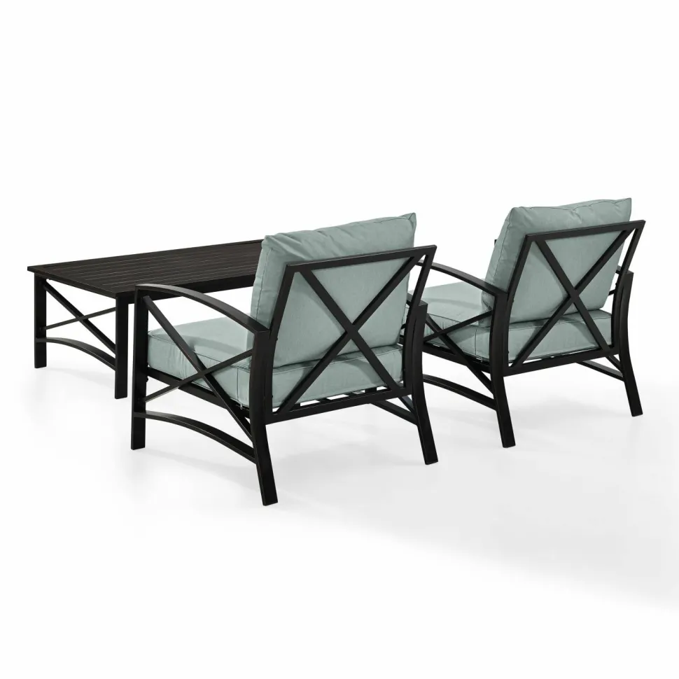 Kaplan 3Pc Outdoor Metal Armchair Set