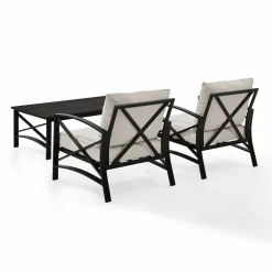 Kaplan 3Pc Outdoor Metal Armchair Set