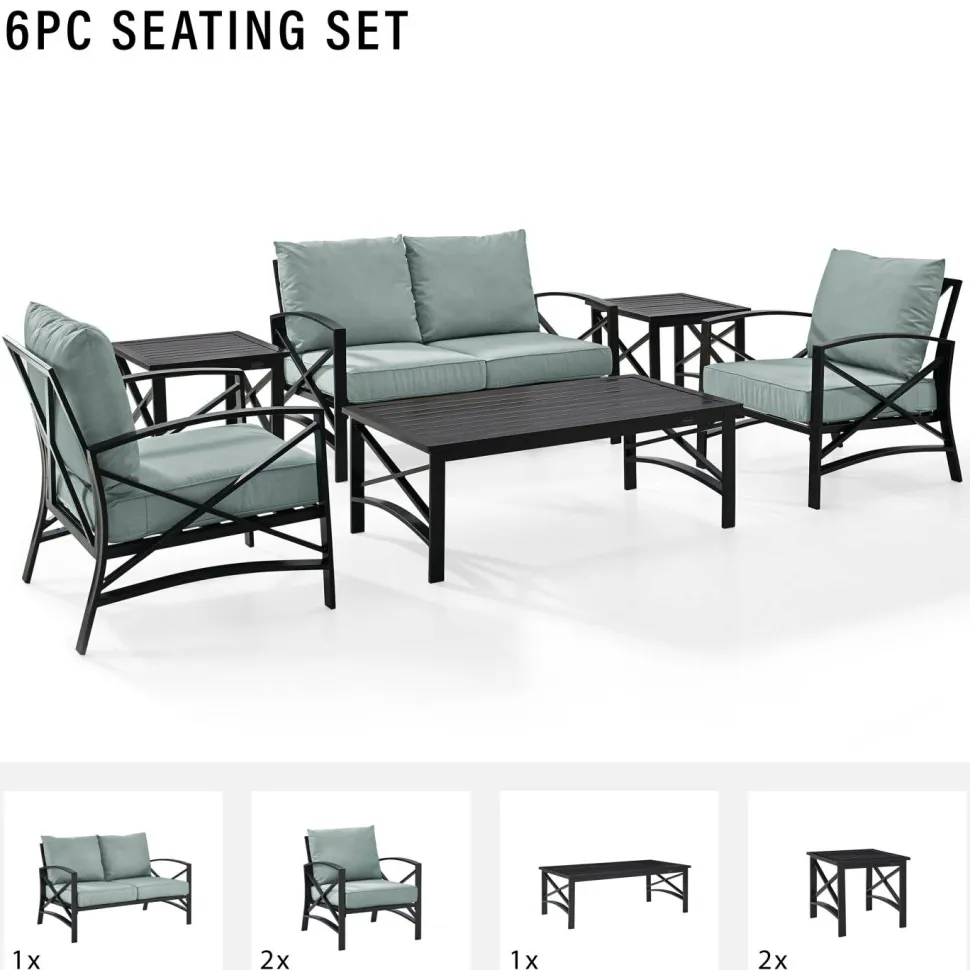 Kaplan 6Pc Outdoor Metal Conversation Set
