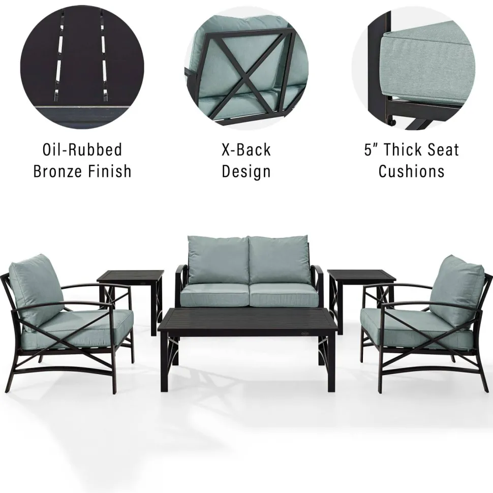 Kaplan 6Pc Outdoor Metal Conversation Set
