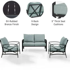 Kaplan 3Pc Outdoor Metal Conversation Set