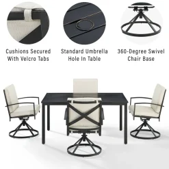 Kaplan 5Pc Outdoor Metal Dining Set