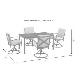 Kaplan 5Pc Outdoor Metal Dining Set