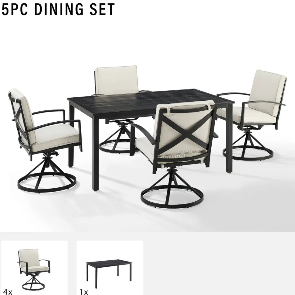 Kaplan 5Pc Outdoor Metal Dining Set