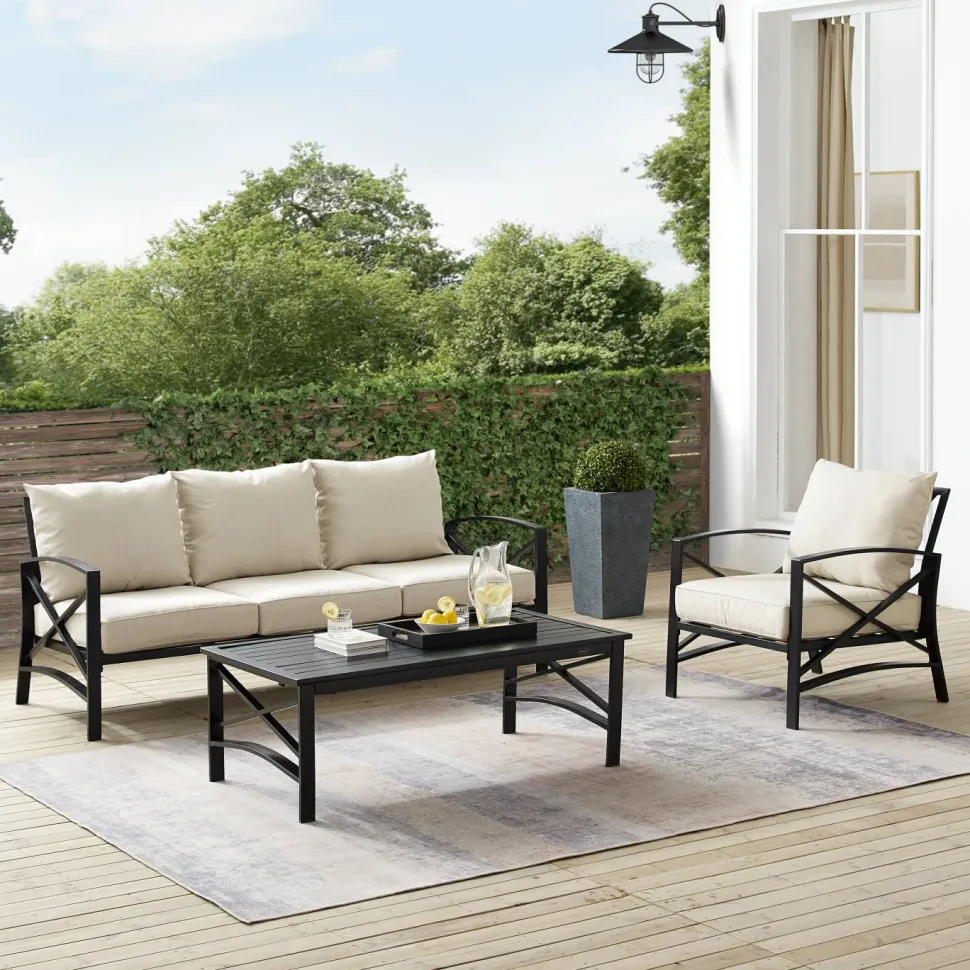 Kaplan 3Pc Outdoor Metal Sofa Set