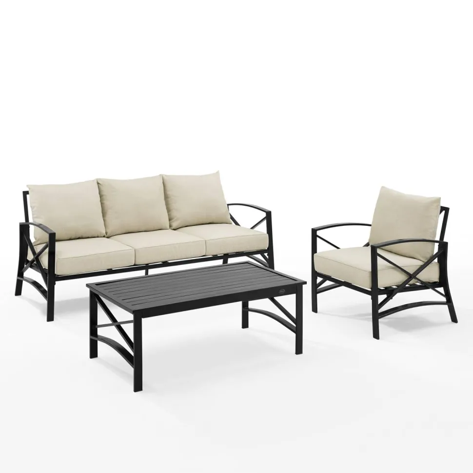 Kaplan 3Pc Outdoor Metal Sofa Set