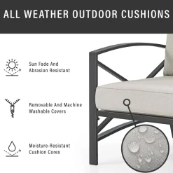 Kaplan 3Pc Outdoor Metal Sofa Set