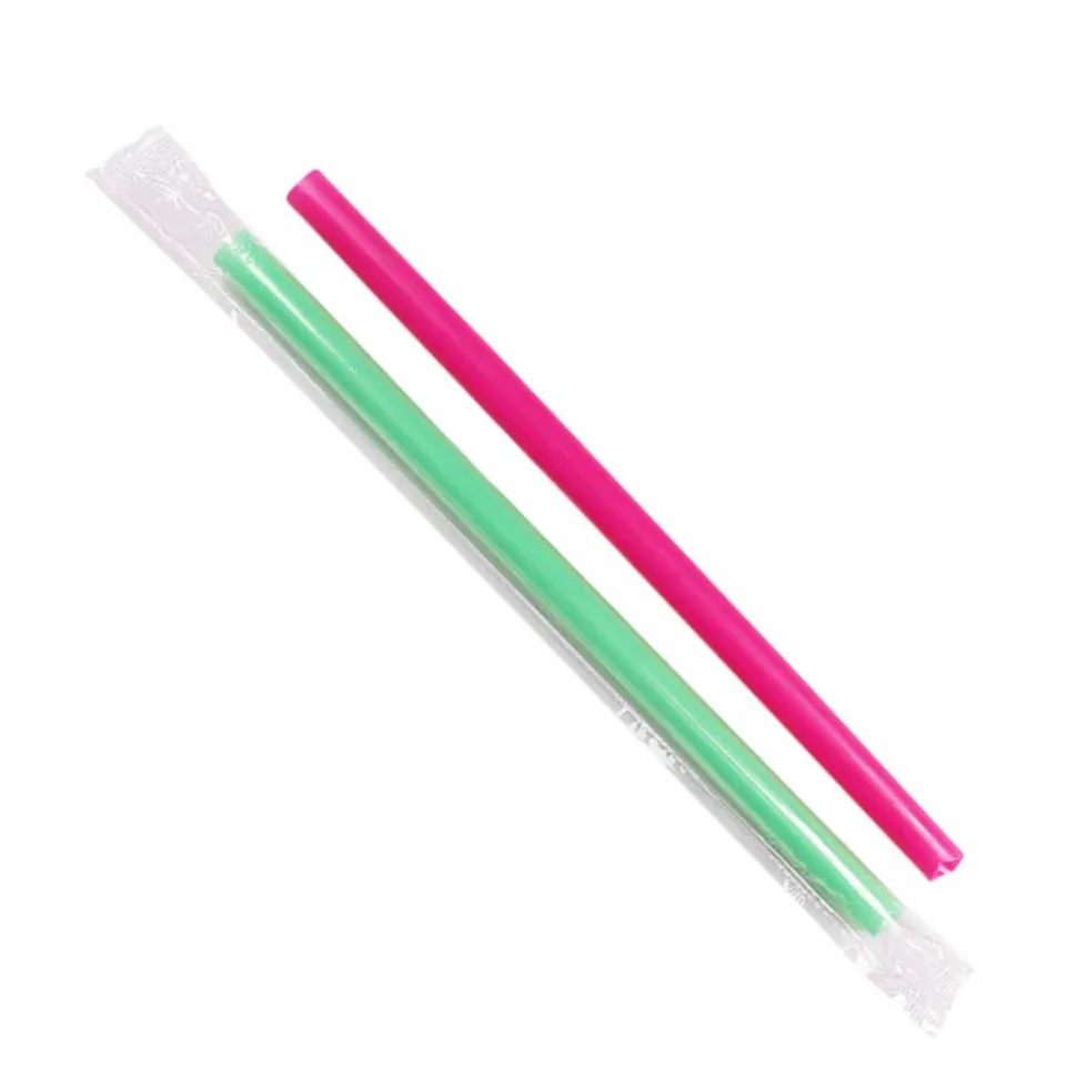 Karat Boba Straws, 9", Plastic, Assorted Colors, 1,600/Carton