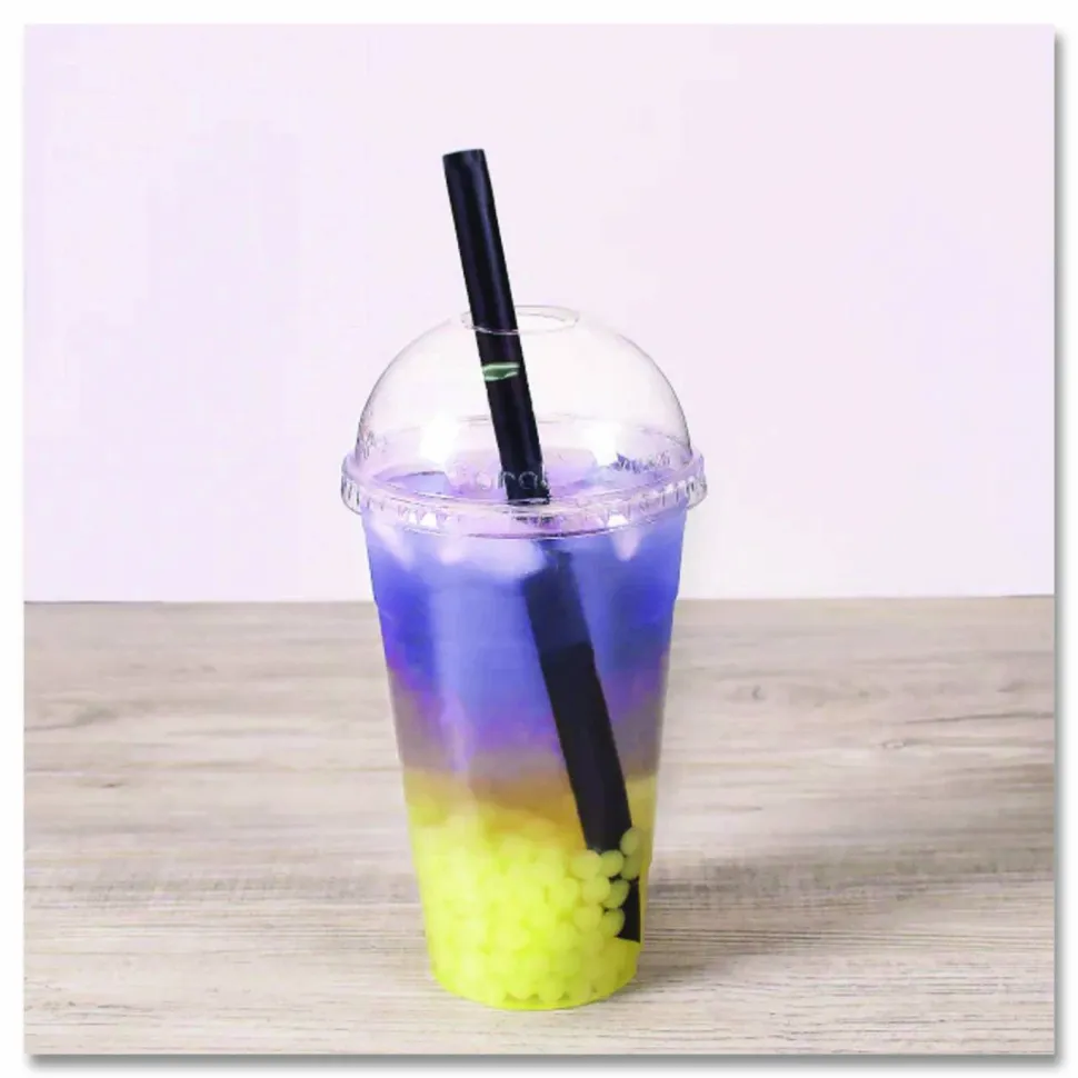 Karat Boba Straws, 9", Plastic, Black, 1,600/Carton