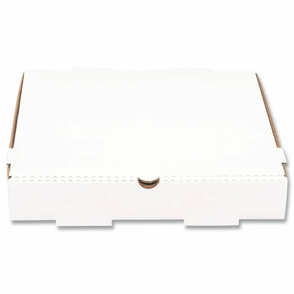 Karat Corrugated Pizza Boxes, 12 x 12 x 1.97, White/Brown, 50/Carton