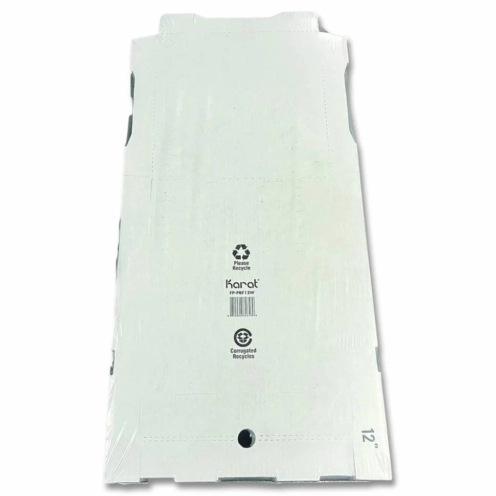 Karat Corrugated Pizza Boxes, 12 x 12 x 1.97, White/Brown, 50/Carton
