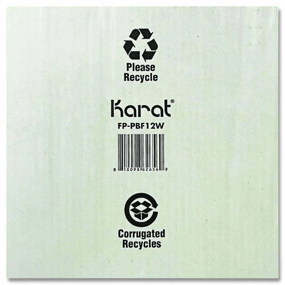 Karat Corrugated Pizza Boxes, 12 x 12 x 1.97, White/Brown, 50/Carton